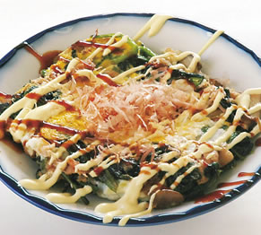 ほうれん草のソテー落としたまご焼き