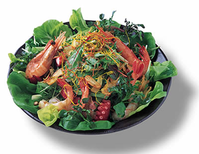 みず菜のシーフードサラダ