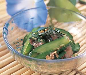 キュウリの即席キムチ