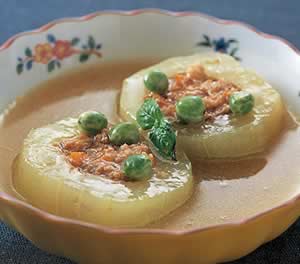 青瓜の肉詰めコンソメ煮