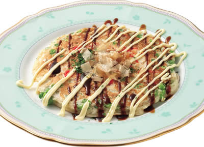 実えんどうのお好み焼き