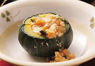 坊ちゃんかぼちゃの鶏あんかけ