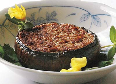 賀茂なすのハンバーグ