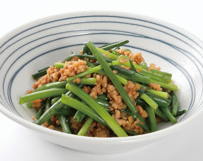 丹波高原ねぎの肉みそ炒め