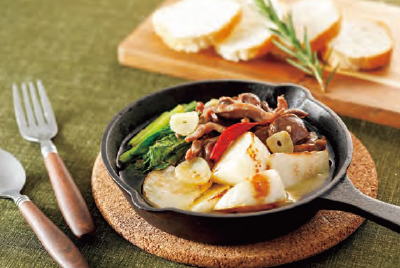 小カブと砂肝のアヒージョ