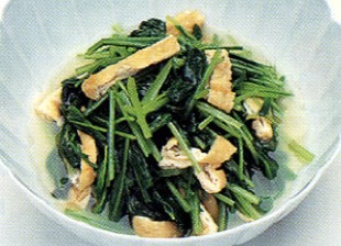 京壬生菜と油揚げの炊いたん