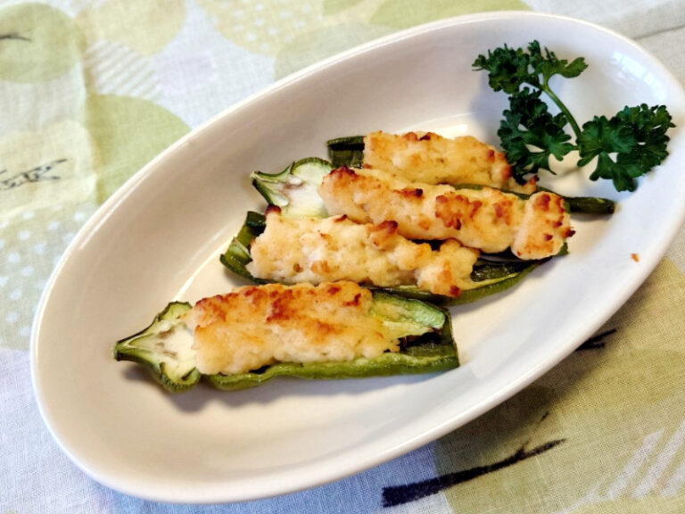 ふわふわ明太子のせ万願寺甘とう